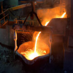Pouting molten copper at a Copper Mill in Chile
